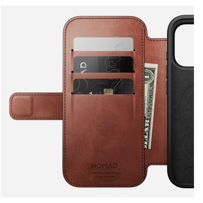 7. NOMAD Modern Leather Folio - MagSafe-kompatible Lederhülle für iPhone 17 Pro, Horween-Leder (Old Dublin)