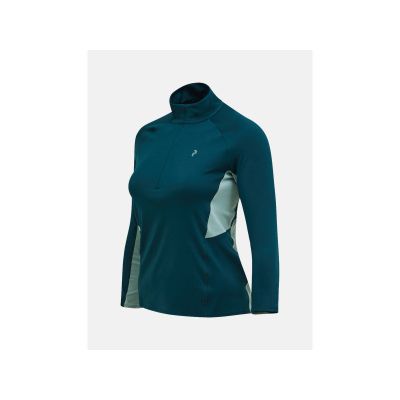 3. PEAK PERFORMANCE W Core Half Zip Baselayer-T-Shirt für Damen, grün