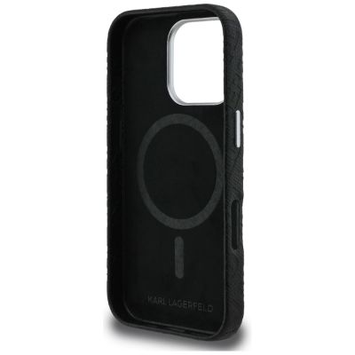 7. Karl Lagerfeld FW Stamped Karl MagSafe Hülle für iPhone 16 Pro Max - Schwarz