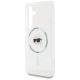 6. Karl Lagerfeld Button Karl Head Printed Logo MagSafe Samsung Galaxy S25 Hülle Weiß
