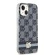 4. DKNY IML Checkered Mono Pattern & Printed Stripes MagSafe Hülle für iPhone 15/14/13 – Schwarz