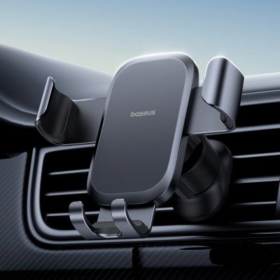 4. Baseus Metal Age Go Autohalterung für Lüftungsschlitze mit Schwerkraftbefestigung – schwarz