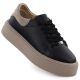 Schwarze Damen-Plateau-Sneaker aus Leder, Filippo DP6119