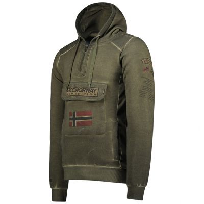 3. Geographical Norway Gymclass EO Tiedye Badge Sweatshirt M WU8270H-GNO-KAKI