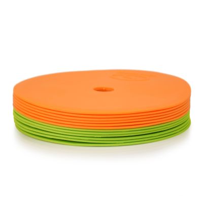 5. Flache Spielfeldmarkierungen - rund 15 cm - 6x grün 6x orange SMJ sport ZPO-OG