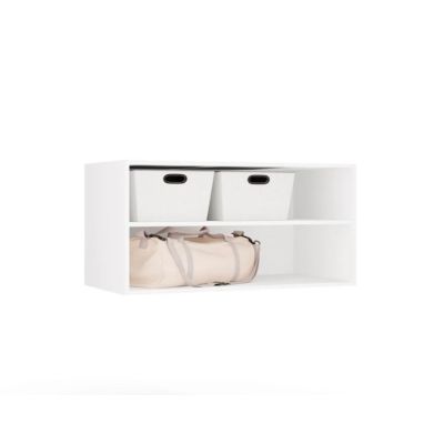 3. OPENO 100 Aufsatz, weiß – modulares Garderobenregal, 100 cm, für das Schlafzimmer
