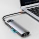 10. Baseus Metal Gleam 8in1 USB-C Hub - USB-C PD 100W 1x HDMI 4K 30Hz 1x SD- und microSD-Kartenleser 3x USB-A 3.2 1xRJ45 - grau