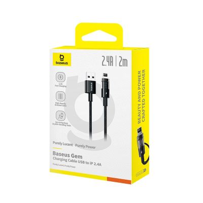 4. Baseus Gem USB Typ A auf iPhone 2,4A Kabel (Schwarz)