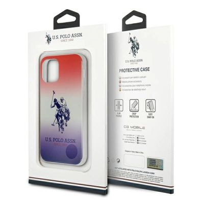 8. US Polo Assn. Gradient Pattern Collection iPhone 12 mini Hülle - Rot und Blau