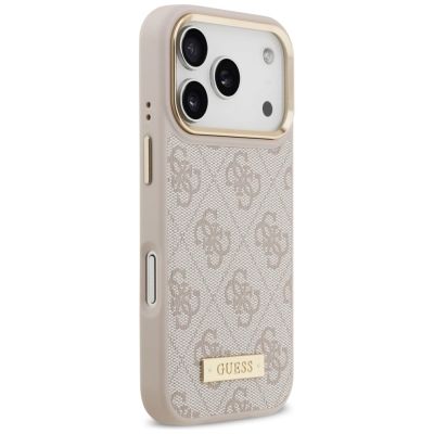 4. Guess 4G Logo Plate MagSafe Hülle für iPhone 17 Pro – Pink