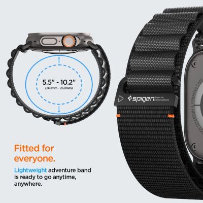 12. Armband Spigen WBF1 Armband für Apple Watch 44 / 45 / 46 / 49 mm - Schwarz