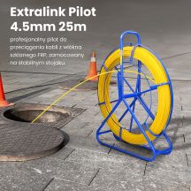Extralink Pilot 4,5 mm 25 m | Kabelzugstange | Glasfaserverstärkter Kunststoff (GFK), Durchmesser 4,5 mm, Länge 25 m, gelb