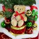2. Dekorativer Weihnachtsbaum 60 cm mit 25 LEDs und Timer – Teddybär