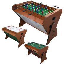3-in-1-Drehspieltisch: Billard, Tischfußball, mit Luftanschluss, 121 x 89 x 84,5 cm