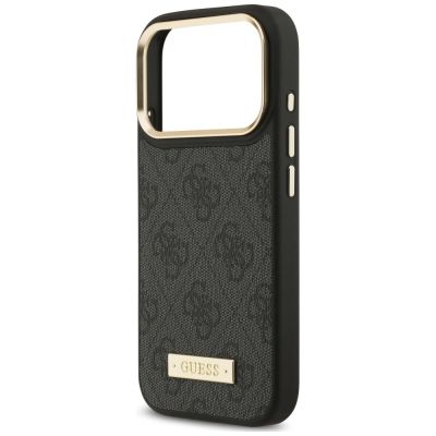 6. Guess 4G Logo Plate MagSafe Hülle für iPhone 18 Pro Max / 17 Pro Max – Schwarz