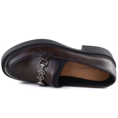 3. Damen-Lederslipper mit dicken Sohlen, bordeauxrot, Vinceza 39985