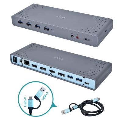 12. i-tec CADUAL4KDOCK Kabelgebundene Dockingstation USB 3.2 Gen 1 (3.1 Gen 1) Typ-C Schwarz, Türkis