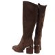 5. Braune Damen-Stiefeletten mit Lochmuster und hohem Absatz, S.Barski HY62-8122