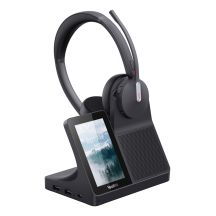 Yealink WH64 Workstation Dual-Headset mit Kabel- und Kabellosfunktion, Kopfbügel, USB Typ-C, Bluetooth-Ladestation, Schwarz