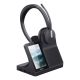 Yealink WH64 Workstation Dual-Headset mit Kabel- und Kabellosfunktion, Kopfbügel, USB Typ-C, Bluetooth-Ladestation, Schwarz