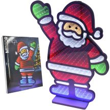 Spiegeldekoration mit LED-Diode, Unendlichkeitsspiegeleffekt, Weihnachtsmann