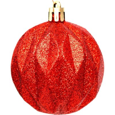 4. Dekorative Kunststoffkugeln, 6 cm, Set mit 35 Stück, rot