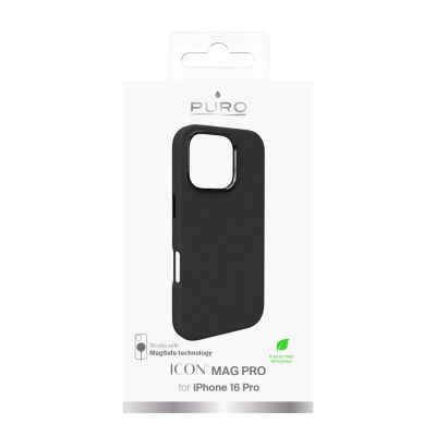 11. Puro Icon Mag Pro MagSafe Silikonhülle für iPhone 16 Pro – Schwarz