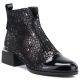 Damen-Ankle-Boots aus Leder mit Absatz in Schwarz und Silber D&A S.Barski LZ62-2043
