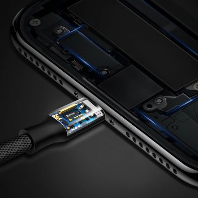 8. Baseus Yiven Kabel geflochtenes Gewebe USB / Lightning 1.2M schwarz (CALYW-01)