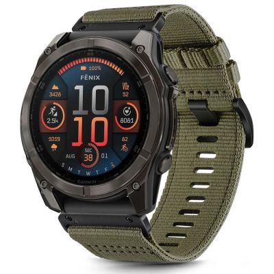 3. Tech-Protect Nylonband für Garmin Fenix ​​​​5X / 5X PLUS / 6X / 6X PRO / 7X / 8 (51 mm) – grün