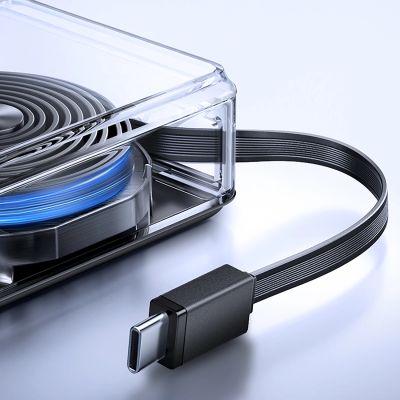 3. Joyroom JR-PR1 10000mAh 22,5W Powerbank mit integriertem einziehbarem USB-C-Kabel - Schwarz