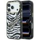 Karl Lagerfeld IML Signature Zebra Glitter MagSafe Hülle für iPhone 17 Pro / 18 Pro - Gold