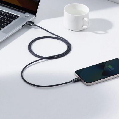 7. Baseus Crystal Shine Series Kabel USB-Kabel für schnelles Aufladen und Datenübertragung USB Typ A - Lightning 2.4A 2m schwarz (CAJY000101)