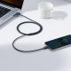 7. Baseus Crystal Shine Series Kabel USB-Kabel für schnelles Aufladen und Datenübertragung USB Typ A - Lightning 2.4A 2m schwarz (CAJY000101)