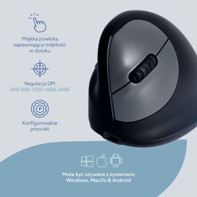 10. Ergonomische R-Go Pele HE Bluetooth-Maus für Linkshänder, sidabrina