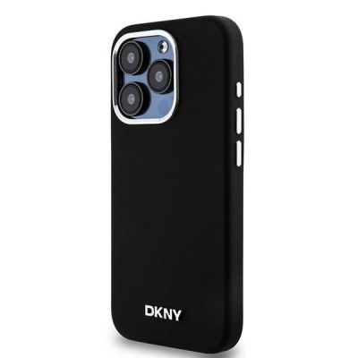 2. DKNY Flüssigsilikon-Hülle mit kleinem Metalllogo und MagSafe-Funktion für iPhone 14 Pro – Schwarz