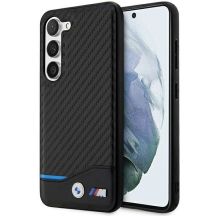 BMW Leder Carbon Hülle für Samsung Galaxy S23+ - schwarz