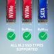 6. Axagon ADM2-AM SSD-Gehäuse mit USB-A 10 Gbit/s – M.2 NVMe & SATA SSD-Adapter, 10 cm langes USB-A-Kabel, Schwarz