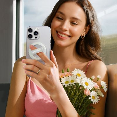 7. Joyroom JR-ZS500 Magnetring, kompatibel mit MagSafe-Halterung – Weiß