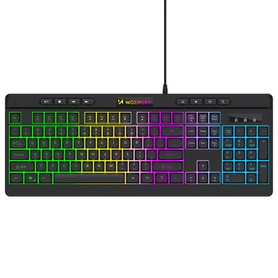 Wozinsky WKG-1044 Kabelgebundene Gaming-Tastatur mit Hintergrundbeleuchtung und Membrantastatur – Schwarz