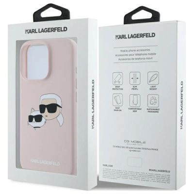 8. Karl Lagerfeld Silikonhülle mit Heads Print MagSafe für iPhone 16 Pro - Pink