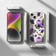 8. Ringke Fusion Design Armoured Case Cover mit Gelrahmen für iPhone 14 Plus transparent (Purple Rose) (FD637E29)
