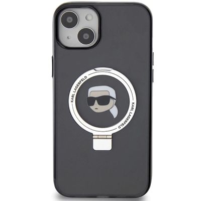 3. Karl Lagerfeld KLHMP15SHMRSKHK iPhone 15 6,1" schwarz/schwarz Hardcase Ring Stand Karl Head MagSafe