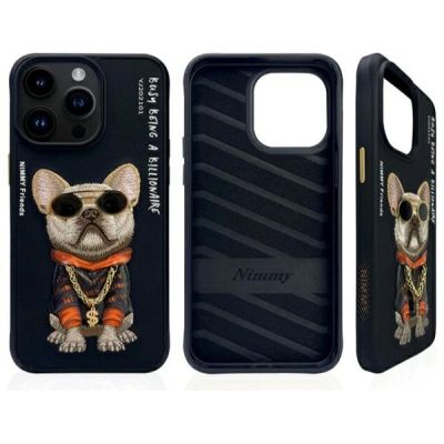 2. Nimmy Glasses Cool Dog Case für iPhone 15 Pro - Schwarz
