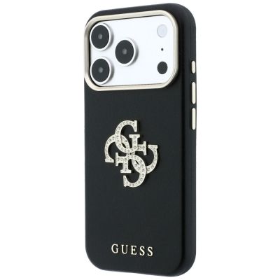 2. Guess Smooth & Big Strass Logo Hülle für iPhone 18 Pro Max / 17 Pro Max - Schwarz