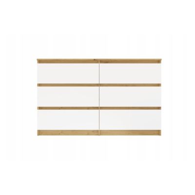 4. M6 MALWA Kommode 120 cm 6 Schubladen Kunst/Weiß Set