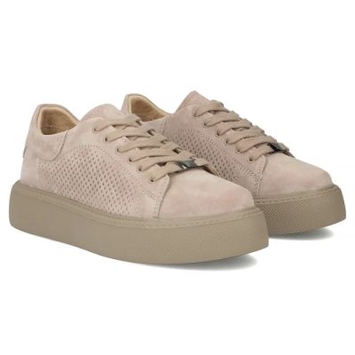 4. Damen-Lederschuhe, Sneaker, beige, Filippo DP7502/26