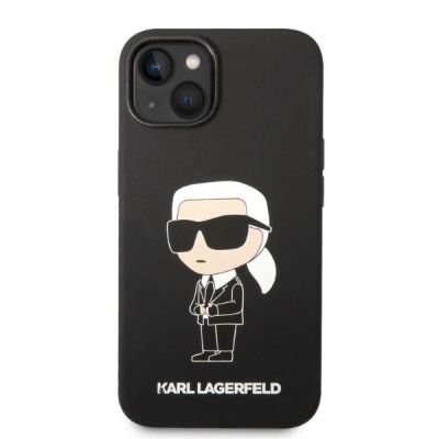 3. Karl Lagerfeld Silikon-Ikonik-Hülle für iPhone 14 Plus – Schwarz