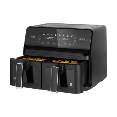 TEESA Heißluftfritteuse Doppeltopf XXL 8L 2700W fettfreie Fritteuse