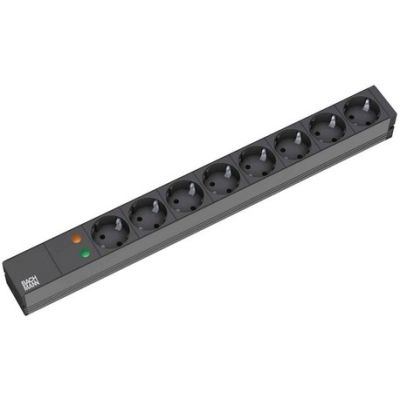 2. Bachmann 19'' 2m 8x Schuko H05VV-F 3G 1,50mm2 Splitter 8 x Netzwerkdose Schwarz